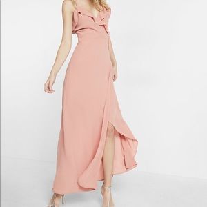 NWT light pink Express chiffon maxi dress - Sz 10